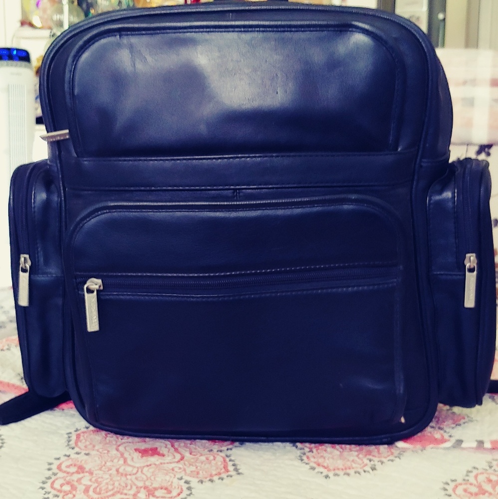 Brookstone leather backpack